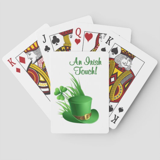 Een Ierse aanraking Kabouterklaverhoed in gras Pokerkaarten (Achterkant)