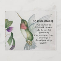 Een Ierse "Blessing Courage Hummingbird Wings"