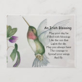 Een Ierse "Blessing Courage Hummingbird Wings" Briefkaart (Voorkant)