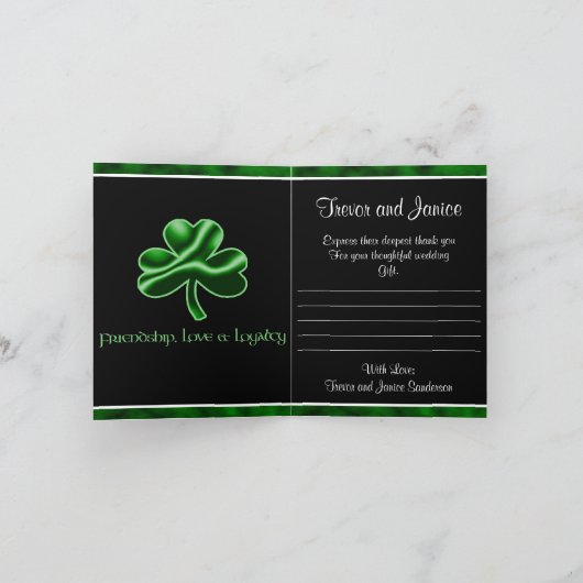 Een Ierse Bruiloft Bedankkaart (Binnen)