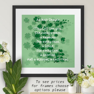 Een Ierse gebed - Elke traan - Een glimlach Poster