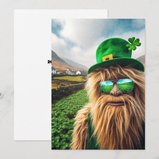 Een Ierse Sasquatch Feestdagenkaart (Voorkant / Achterkant)