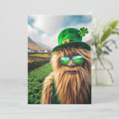 Een Ierse Sasquatch Feestdagenkaart (Staand voorkant)