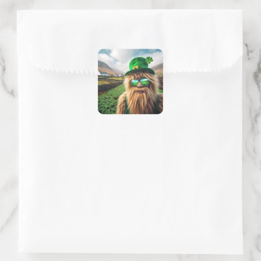 Een Ierse Sasquatch Vierkante Sticker (Tas)