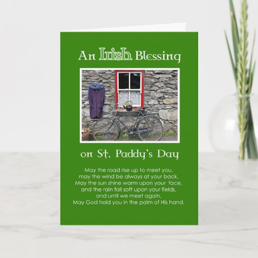 Een Ierse zegen op St. Patrick's Day Kaart (Voorkant)