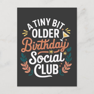Een Iets Oudere Verjaardags Sociale Club  Uitnodiging Briefkaart