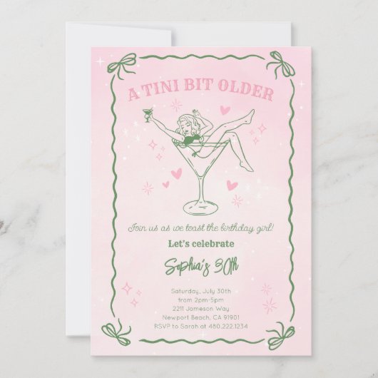 Een iets oudere verjaardagsfeest uitnodiging (Voorkant)