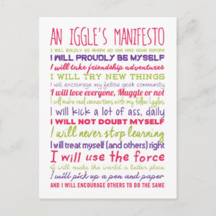 Een Iggle's Manifesto Briefkaart
