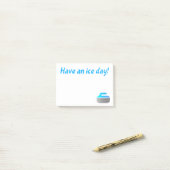 "Een ijsdag!" Krullende notities Post-it® Notes (Op bureau)