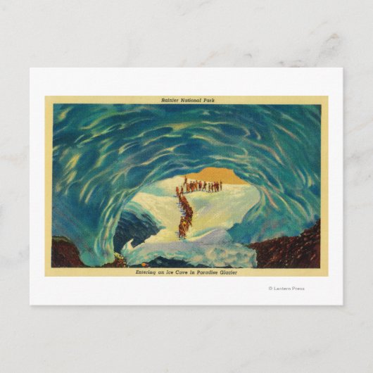 Een ijsgrot in de Paradise Glacier Briefkaart (Voorkant)
