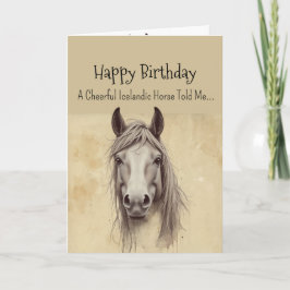 Een IJslandse paardenpersoonlijkheid Verjaardag Kaart