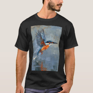 Een ijsvogel die over water vliegt, Vogels in bewe T-shirt