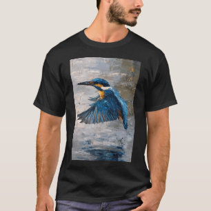 Een ijsvogel die over water vliegt, Vogels in Bewe T-shirt