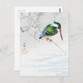 Een ijsvogel - Ohara Koson -  vogelkunst Briefkaart (Voorkant / Achterkant)