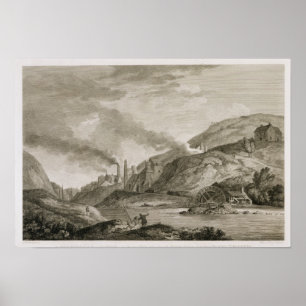 Een ijzerwerk voor het gieten van kanon en borrele poster