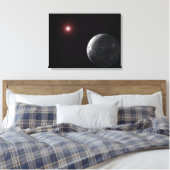 Een ijzige of rotsachtige planeet rond een schemer canvas afdruk (Insitu (Slaapkamer))