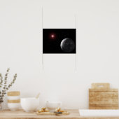 Een ijzige of rotsachtige planeet rond een schemer poster (Keuken)