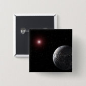 Een ijzige of rotsachtige planeet rond een schemer vierkante button 5,1 cm (Voorkant /achterkant)
