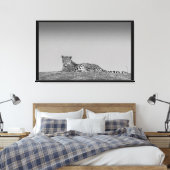 Een Illusive Leopard Zwart & Wit Canvas Wall Art (Insitu (Slaapkamer))
