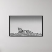 Een Illusive Leopard Zwart & Wit Canvas Wall Art (Voorkant)