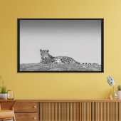 Een Illusive Leopard Zwart & Wit Canvas Wall Art Afdruk (Insitu (Woonkamer))