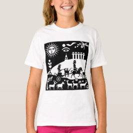 Een illustratie in antieke stijl t-shirt