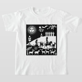 Een illustratie in antieke stijl t-shirt