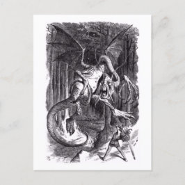 Een illustratie op het gedicht Jabberwocky. 1871 Briefkaart