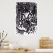 Een illustratie op het gedicht Jabberwocky. 1871 Poster (Keuken)