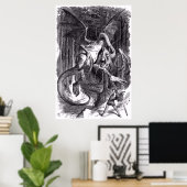 Een illustratie op het gedicht Jabberwocky. 1871 Poster (Thuiskantoor)