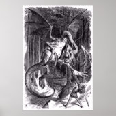 Een illustratie op het gedicht Jabberwocky. 1871 Poster (Voorkant)