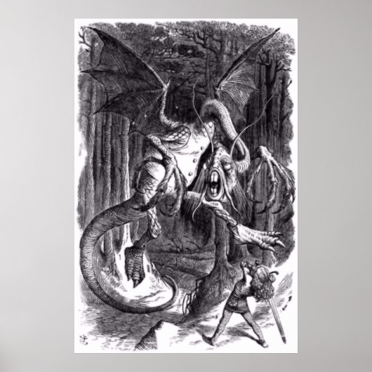 Een illustratie op het gedicht Jabberwocky. 1871 Poster (Voorkant)
