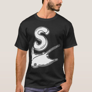 Een illustratie van de letter S staat voor Stingra T-shirt