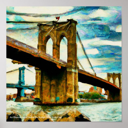 Een illustratie van het Poster van Brooklyn Bridge (Voorkant)