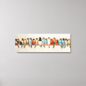 Een  illustratiewandkunst van de Vogelstand Canvas Afdruk (Voorkant)