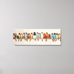 Een  illustratiewandkunst van de Vogelstand Canvas Afdruk