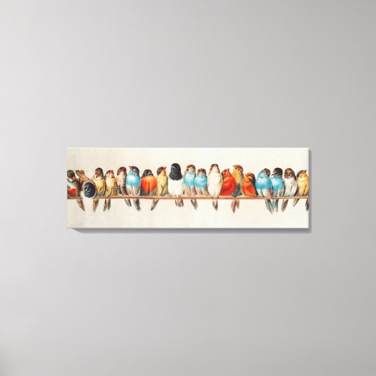 Een  illustratiewandkunst van de Vogelstand Canvas Afdruk (Voorkant)