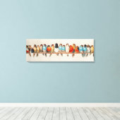 Een  illustratiewandkunst van de Vogelstand Canvas Afdruk (Insitu (Houten vloer))