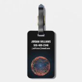 Een impressie van de kunstenaar van de supernova 1 bagagelabel (Achterkant verticaal)