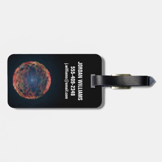 Een impressie van de kunstenaar van de supernova 1 bagagelabel (Achterkant horizontaal)