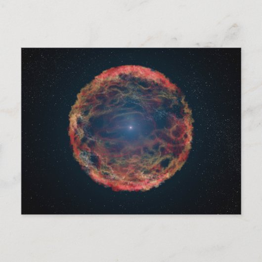 Een impressie van de kunstenaar van de supernova 1 briefkaart (Voorkant)