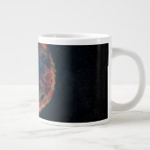 Een impressie van de kunstenaar van de supernova 1 grote koffiekop (Rechts)