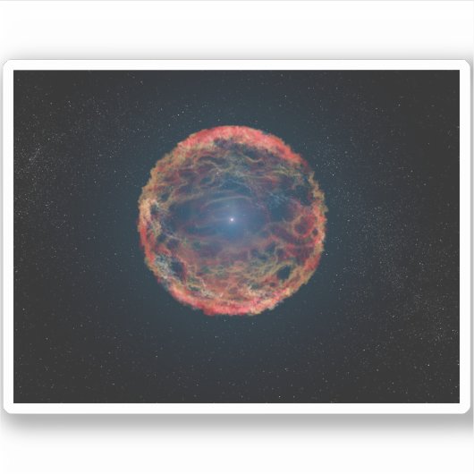 Een impressie van de kunstenaar van de supernova 1 sticker (Voorkant)