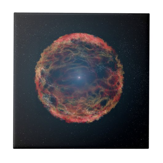 Een impressie van de kunstenaar van de supernova 1 tegeltje (Voorkant)