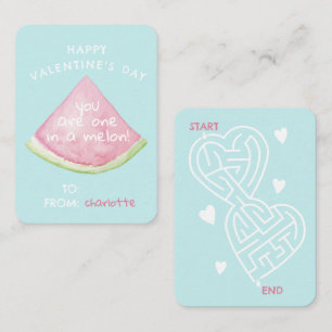 Eén in A Melon watermeloen klas valentine Niet Notitiekaartje