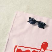 Een in de hemel gemaakt paar Roze & Rode Persoonli Strandlaken (In situ)