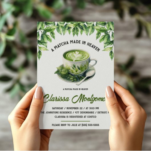 Een in de hemel gemaakte Matcha Bruidsdouche Kaart