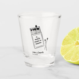 Een in de hemel gesloten huwelijk, leuk huwelijksg shot glas
