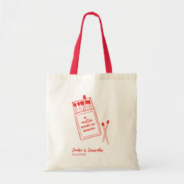 Een in de hemel gesloten huwelijk Rode huwelijkson Tote Bag