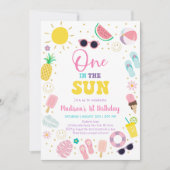 Een in de Sun Boho Pool Party 1e Verjaardag Kaart (Voorkant)